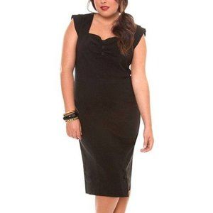 Size 14 Torrid Retro Chic Black Rose Dress